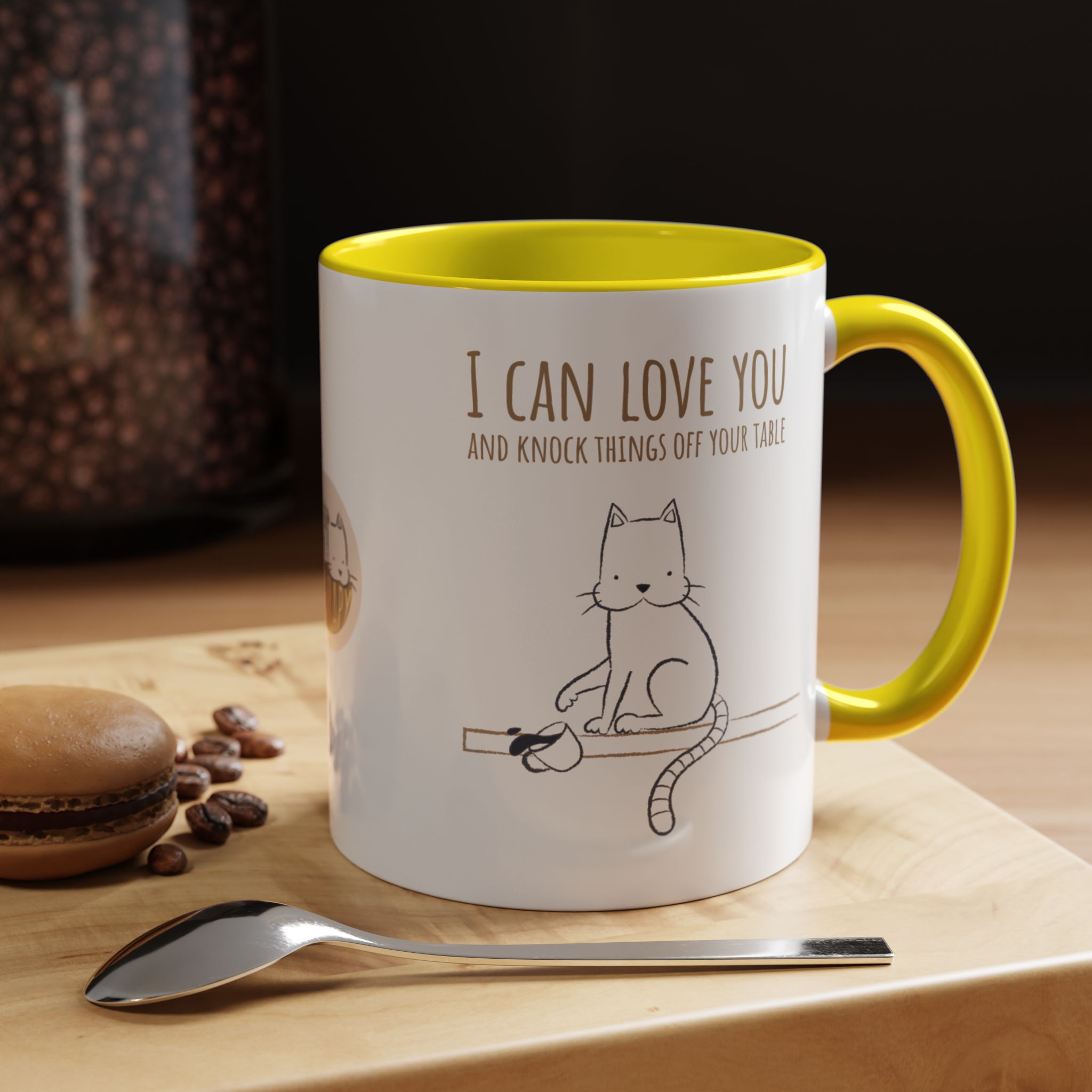 cat love mug, i can love you & knock things off your table