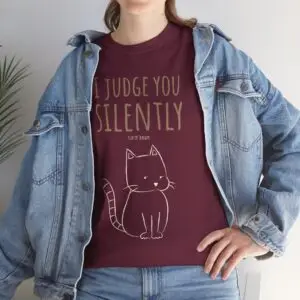 "i judge you silently" cat dark colours variant t shirt