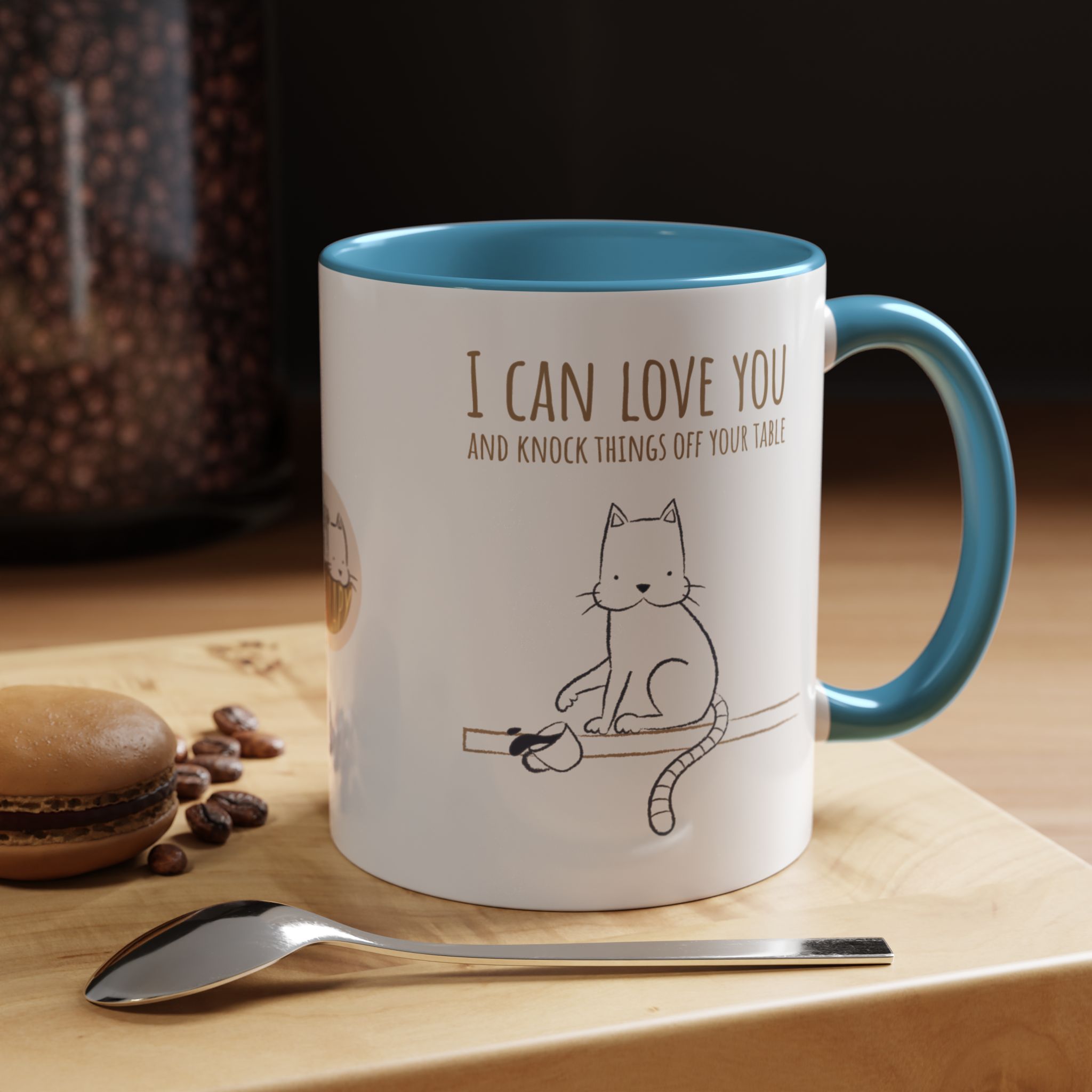 cat love mug, i can love you & knock things off your table