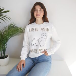 cute but psycho cat sweatshirt i funny cat lover tee