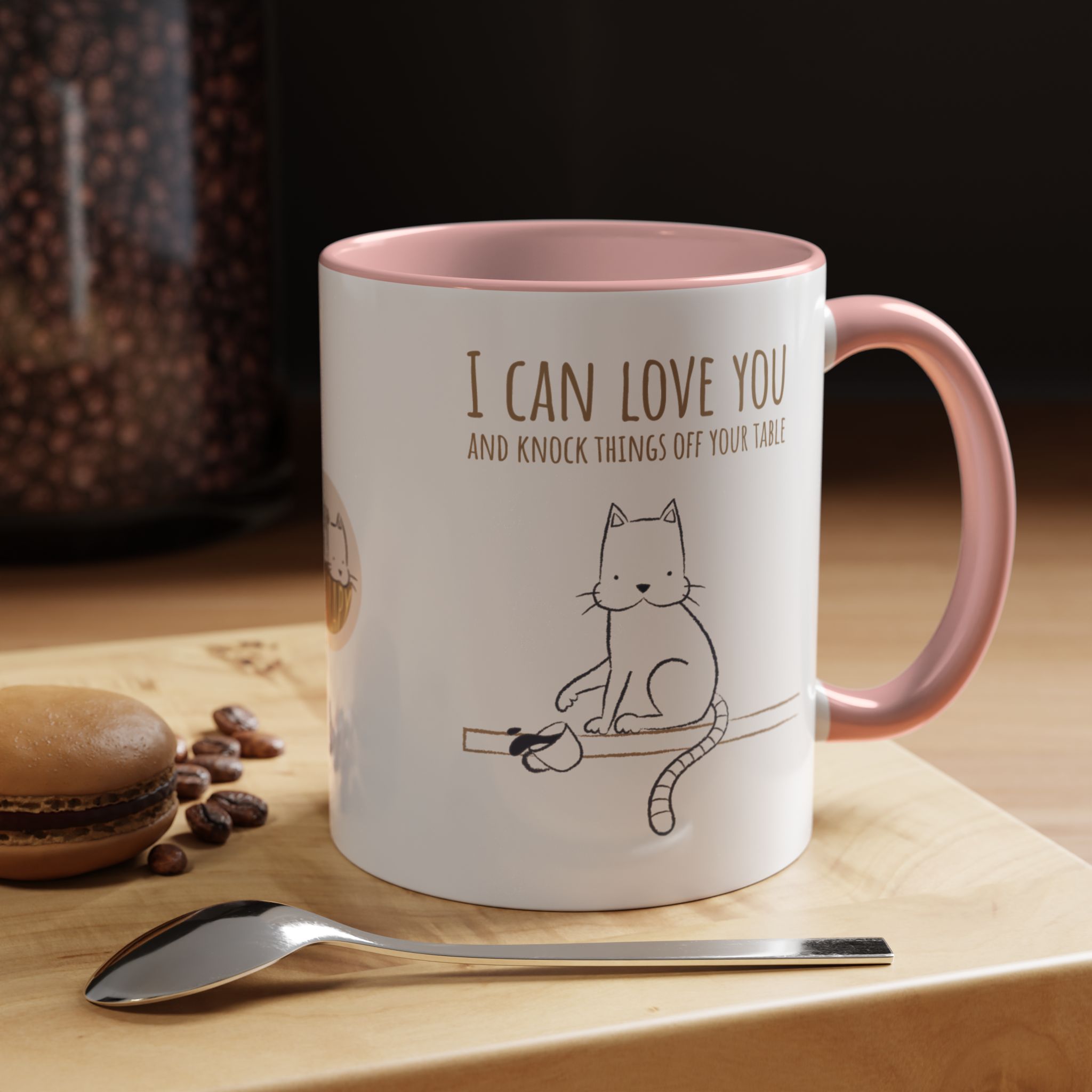 cat love mug, i can love you & knock things off your table