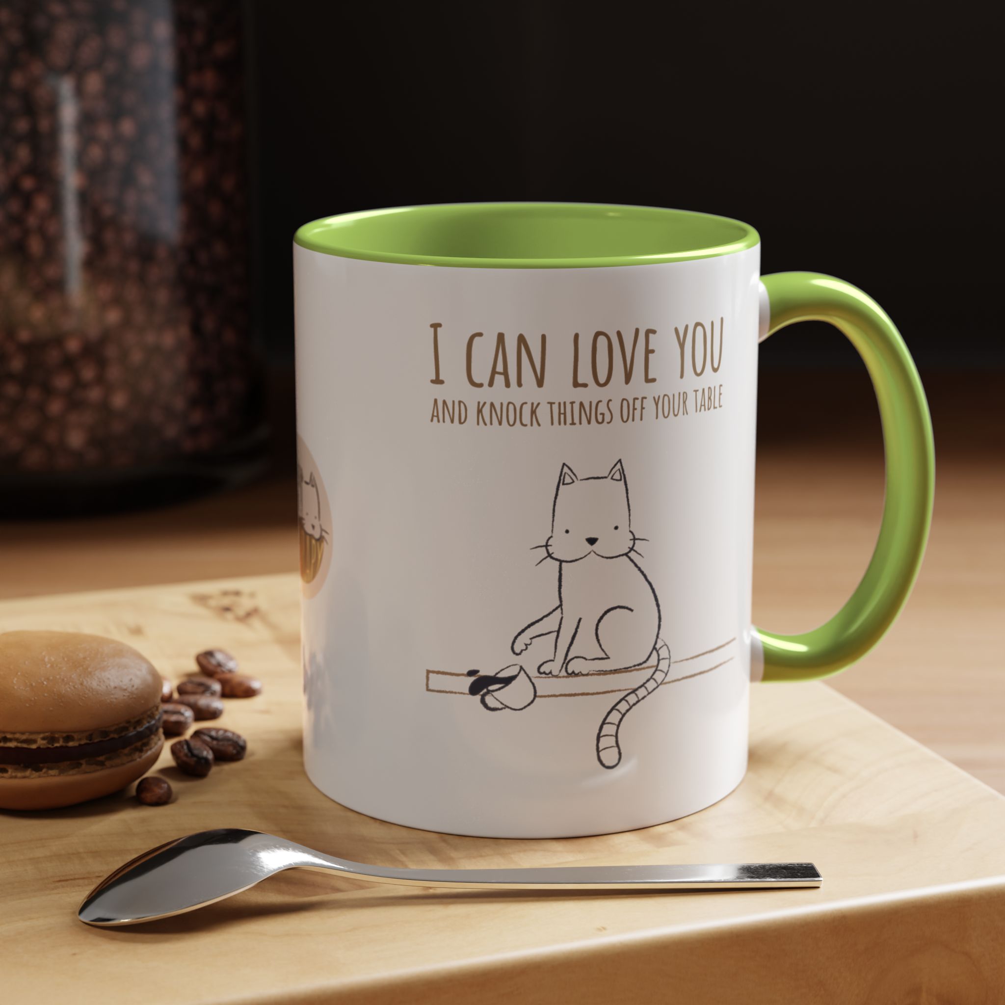 cat love mug, i can love you & knock things off your table