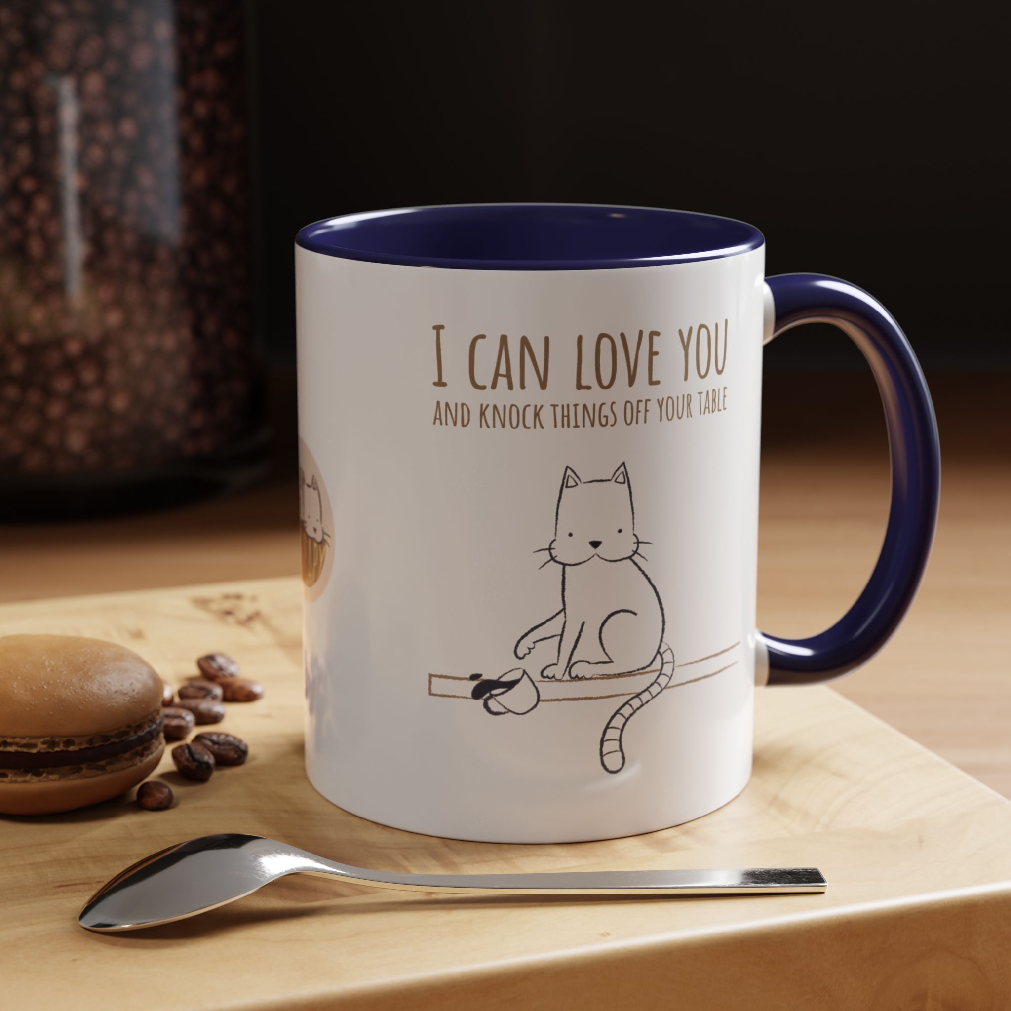 cat love mug, i can love you & knock things off your table