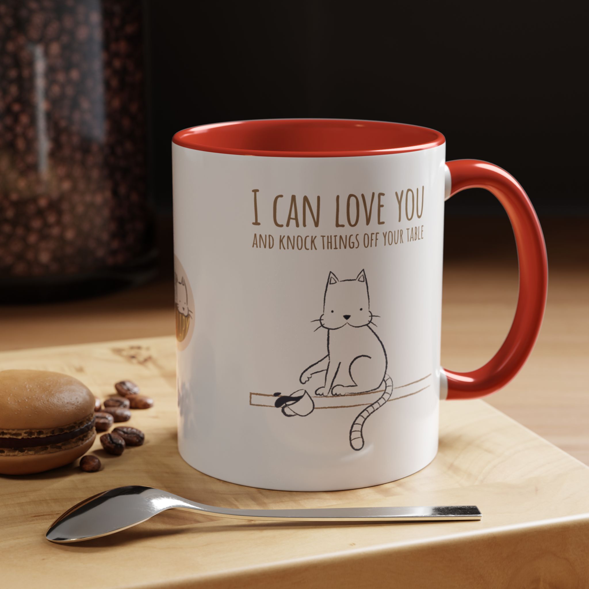 cat love mug, i can love you & knock things off your table