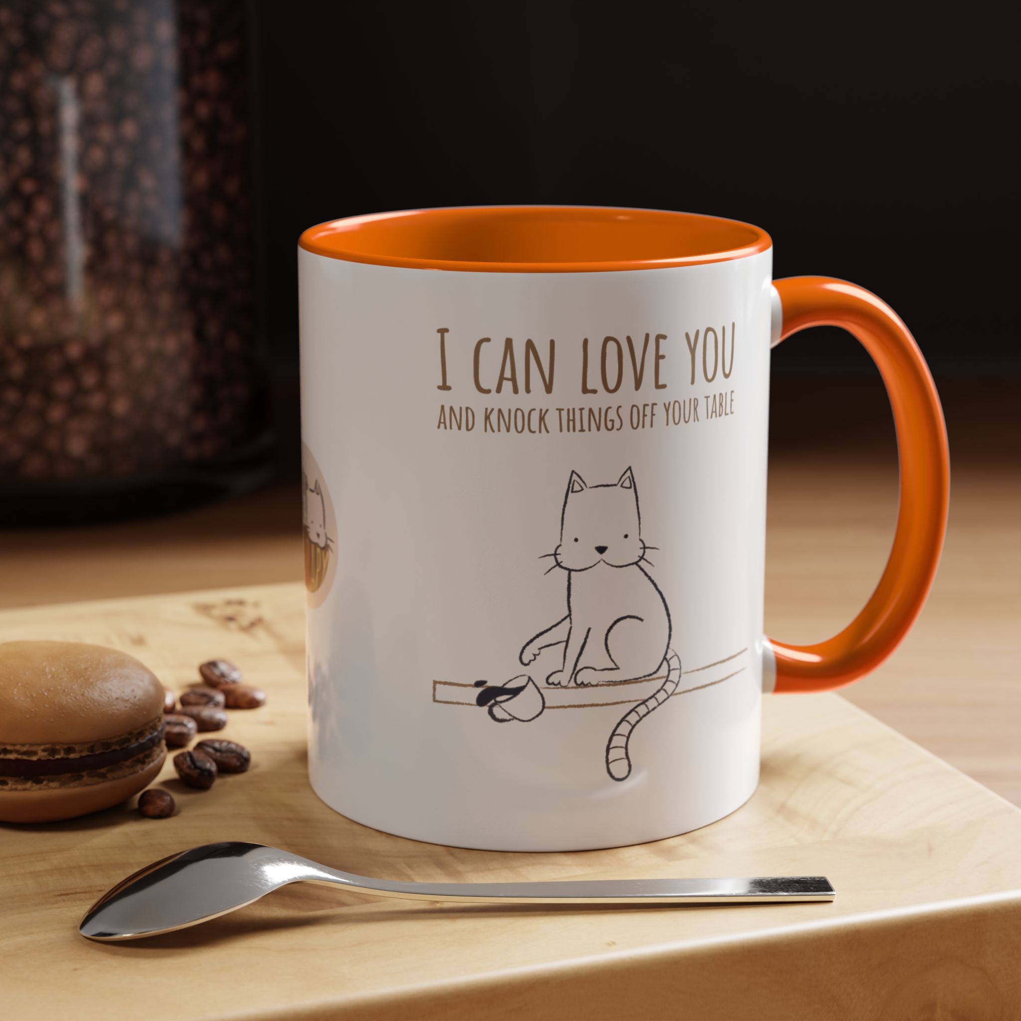 cat love mug, i can love you & knock things off your table