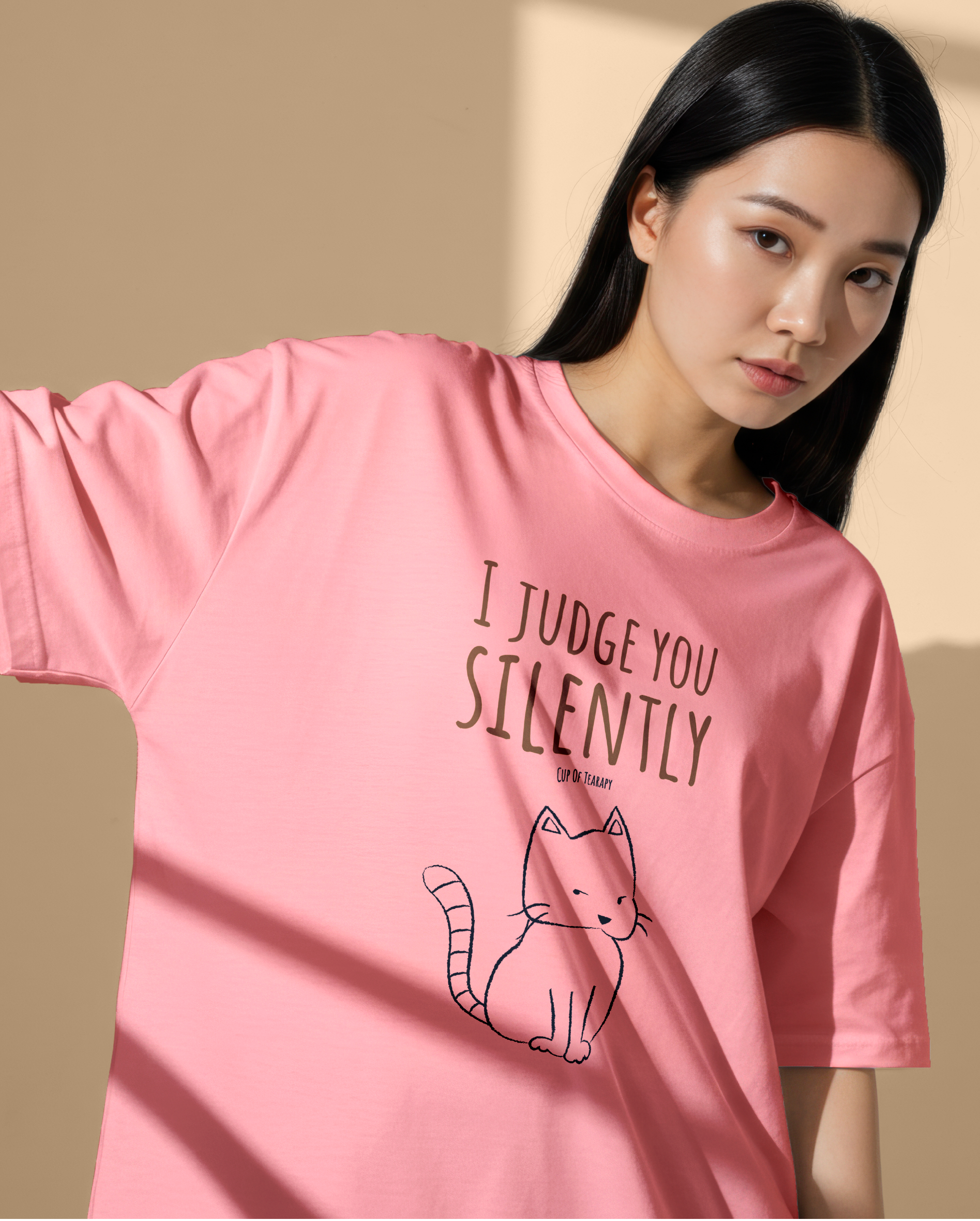 cup of tearapy t shirt pink