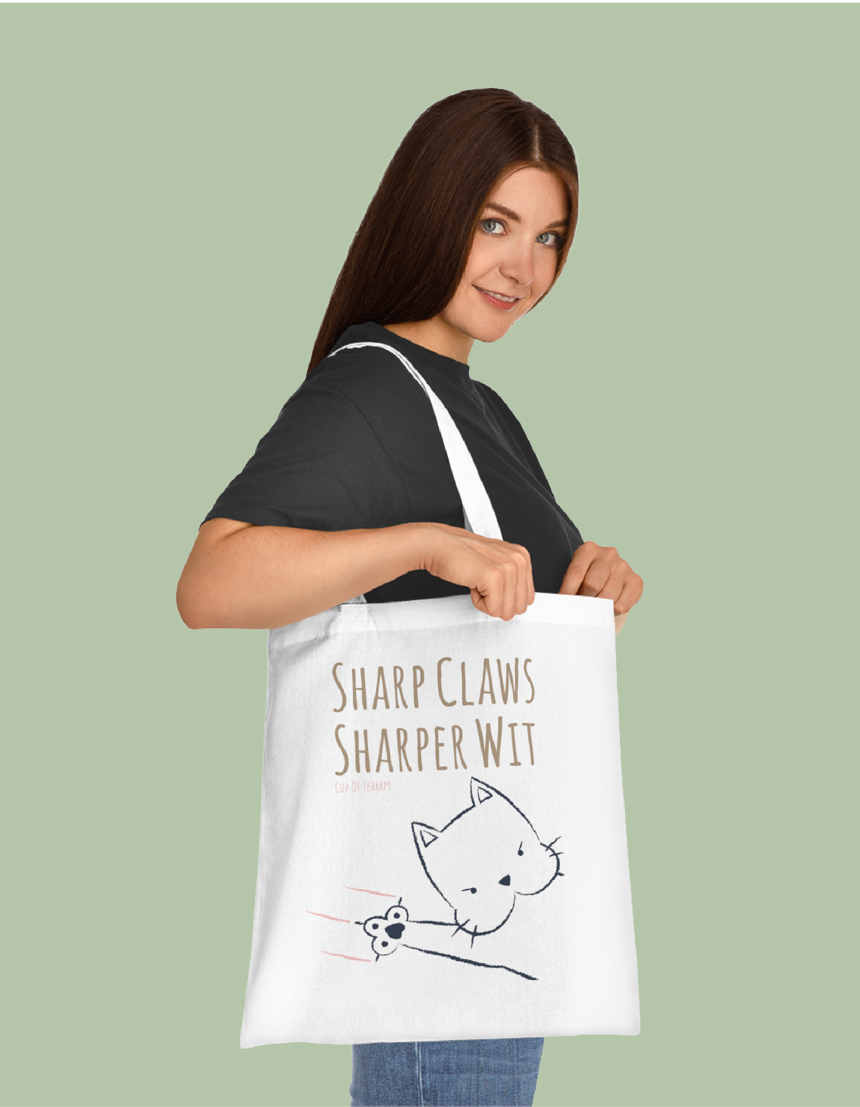 cup of tearapy tote bag for woman